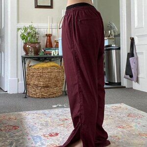 Vintage Maroon Baggy Windbreaker Pants Size X-Large